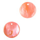 Shell charm round 8mm Coral pink